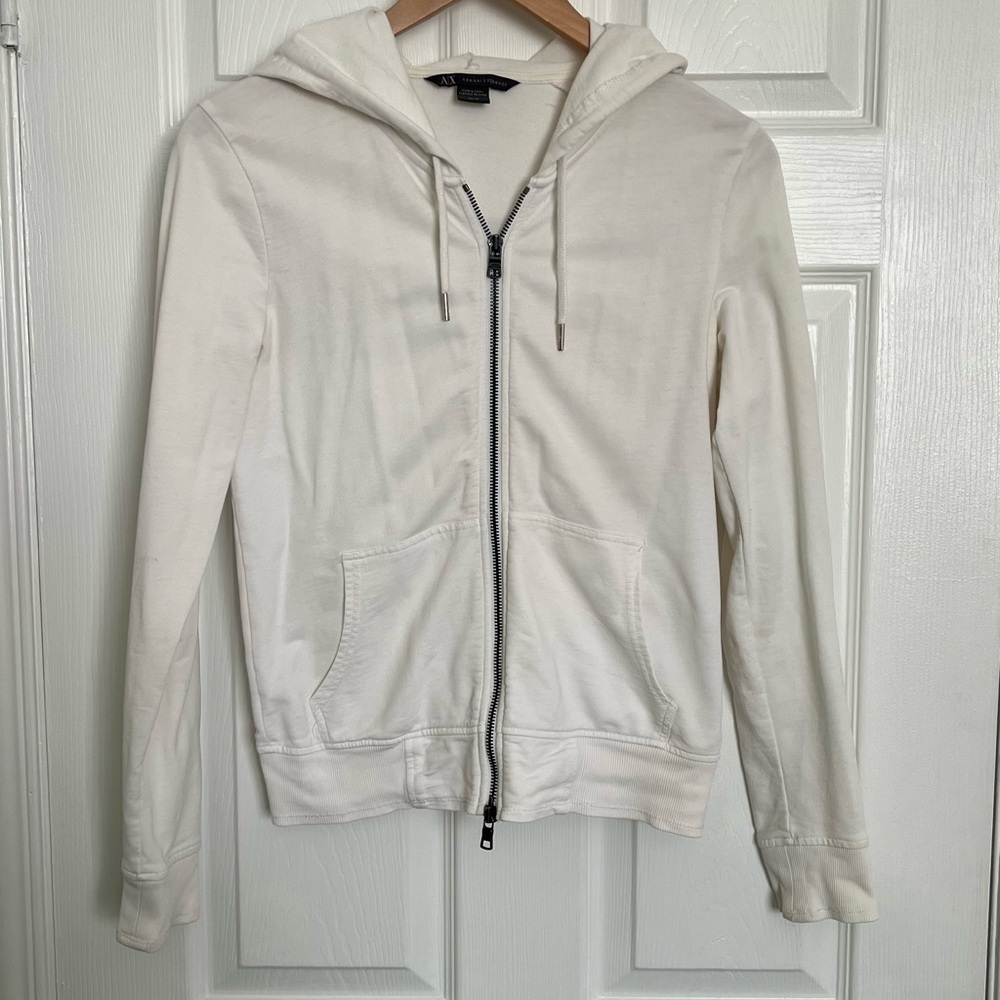 White Zip-Up Hoodie